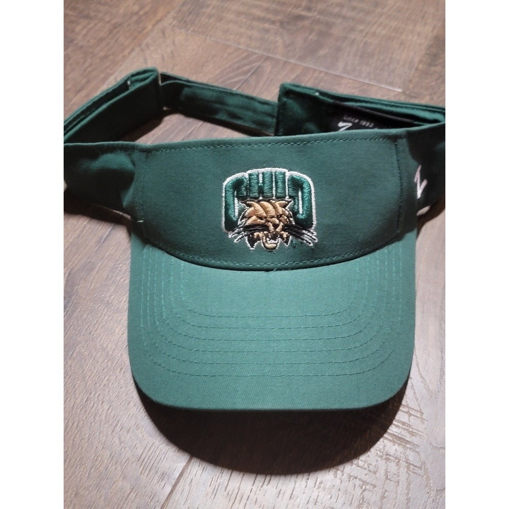 Ohio‎ University Bobcats Zephyr Visor Green Embroidered Logo Adjustable Cap